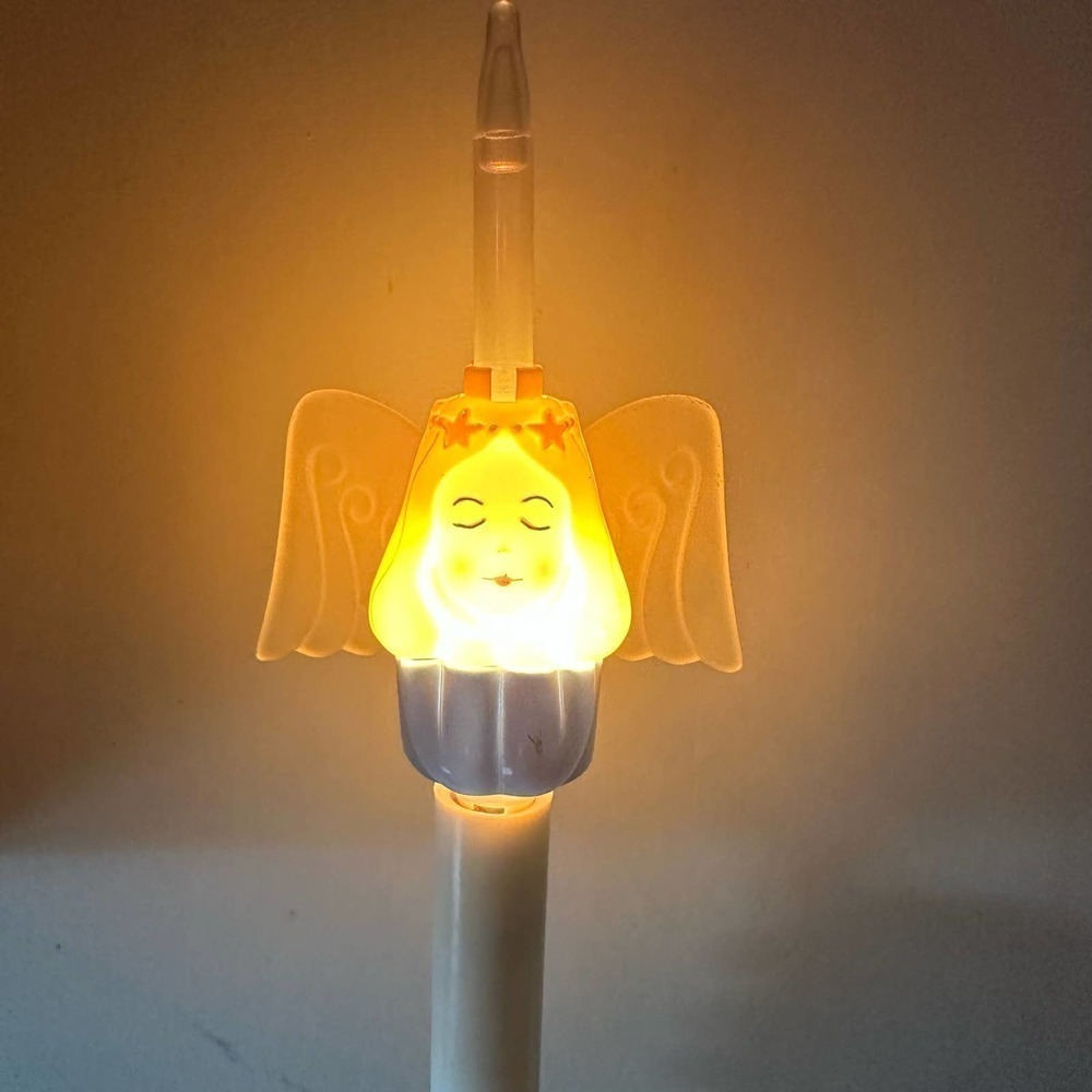 RARE Vintage 2002 Gooseberry Patch Christmas Angel Light Up Window Candle